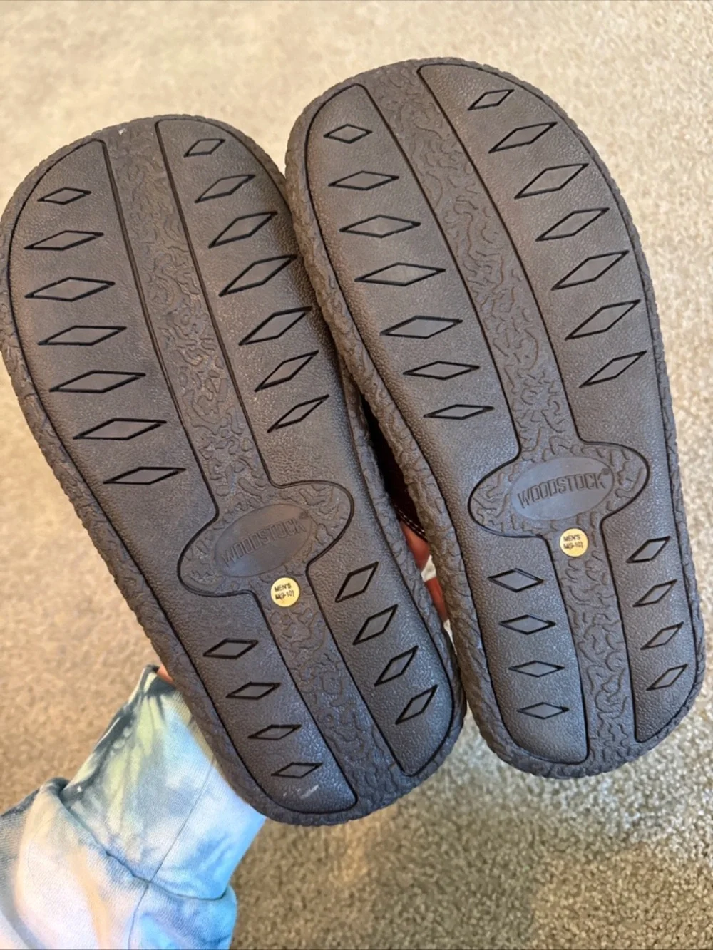 New Vtg Woodstock Suede Leather sandals slides Mens Size 9/10 Medium